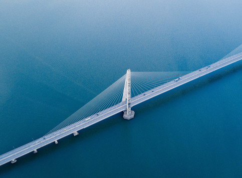 Aerial view of a bridge