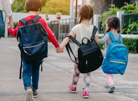 Kids holding hands