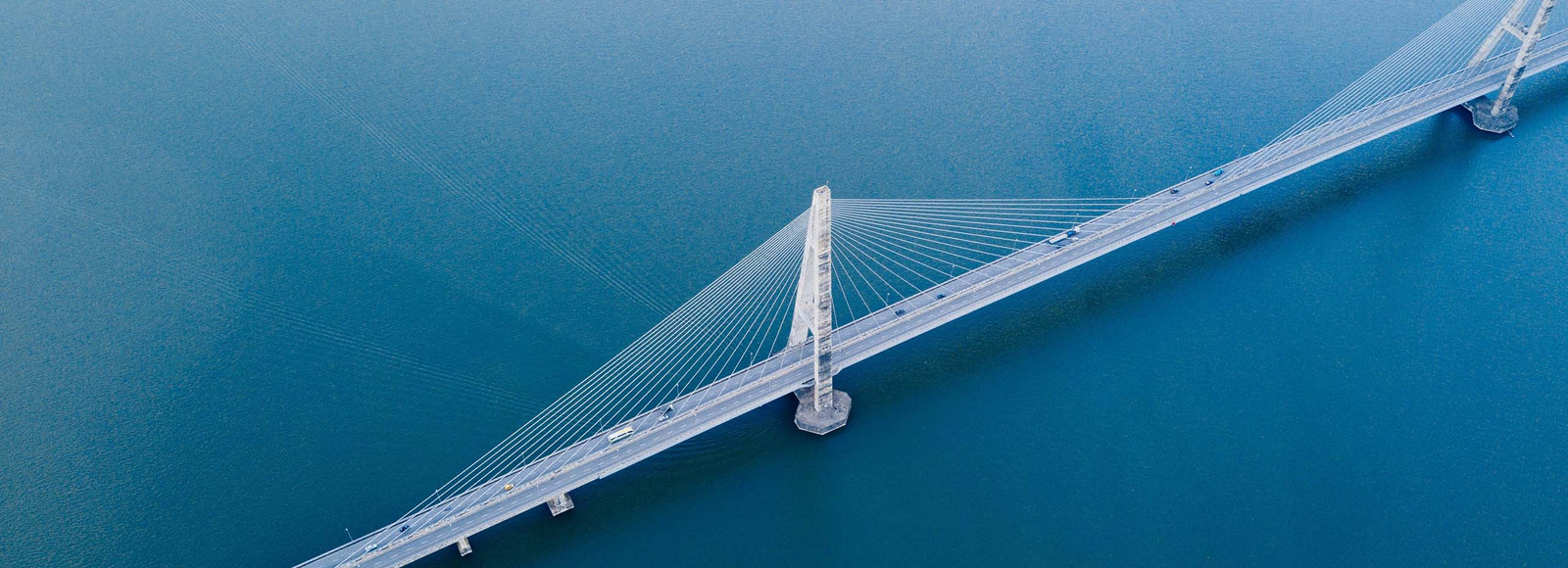Aerial view of a bridge