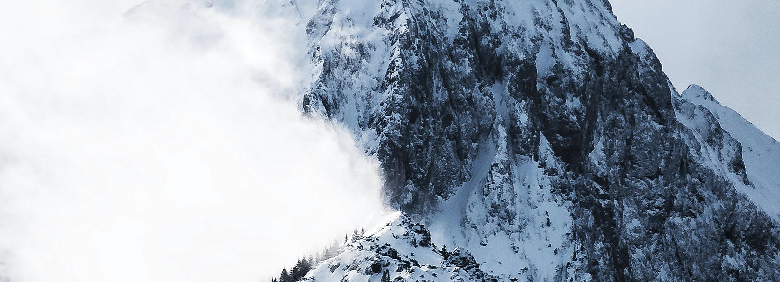 mountain with clouds